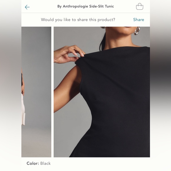 Anthropologie - never worn - sleeveless - side slit - tailored Black Top - Picture 10 of 12
